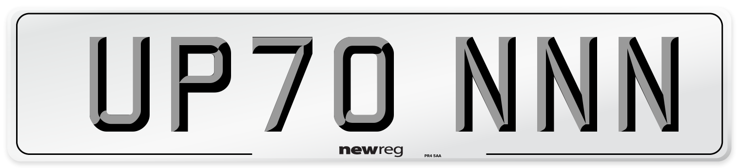 UP70 NNN Number Plate from New Reg